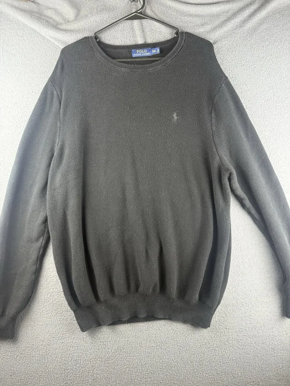 Polo Ralph Lauren Sweater Mens 2XL Black Pima Cotton Designer Preppy